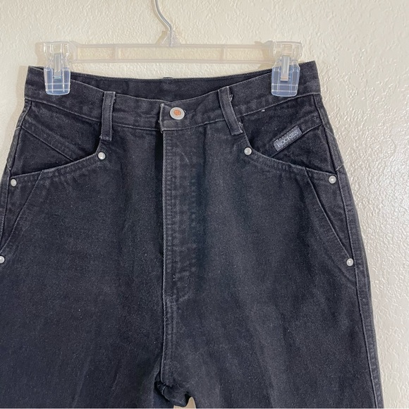 Vintage Rockie Mountain Jeans 9/10 Women’s 26x36 Black Made In USA RN17902 - Picture 3 of 12